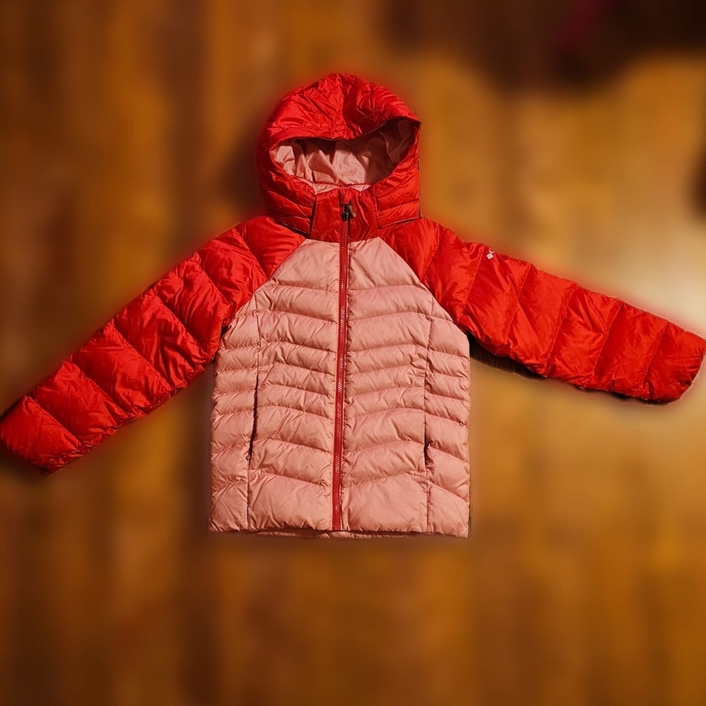 Kids Puffer Jacket - Red and Pink